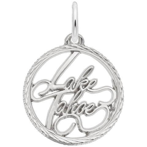 Lake Tahoe Charm In 14K White Gold