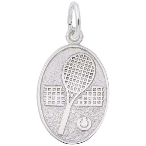 Tennis Charm In 14K White Gold