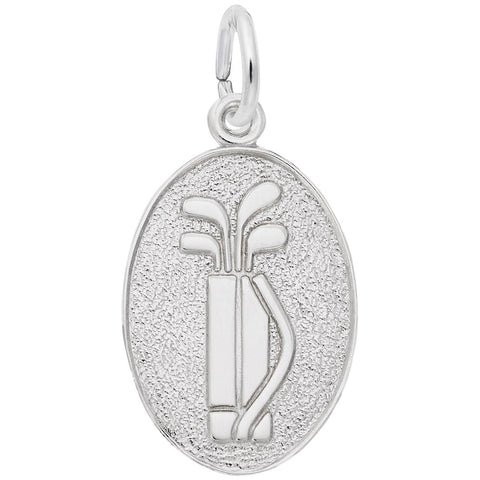 Golf Charm In 14K White Gold