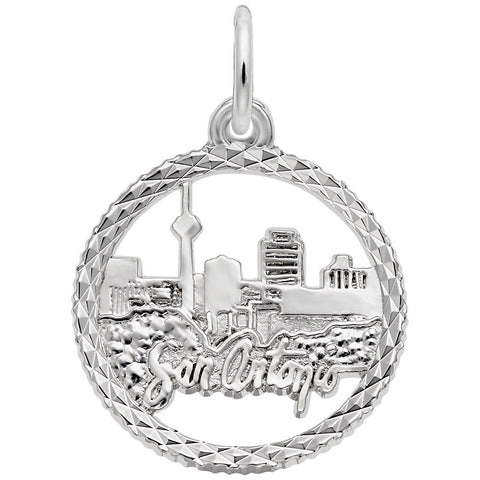 San Antonio Charm In 14K White Gold