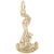 Savannah Waving Girl Charm In Yellow Gold