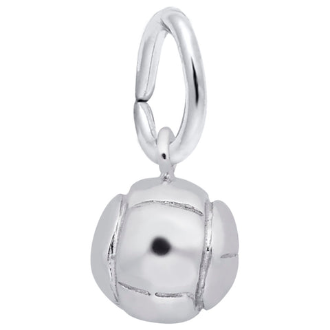 Volleyball Charm In 14K White Gold