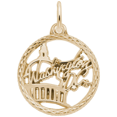 Washington Dc Charm in Yellow Gold Plated