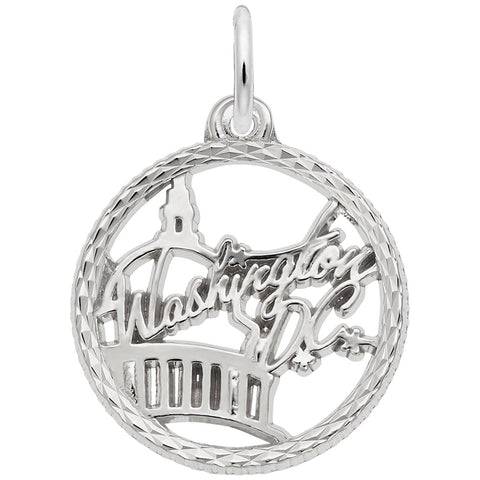 Washington Dc Charm In 14K White Gold