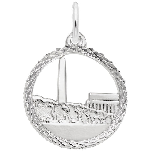 Washington Monument Charm In 14K White Gold