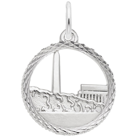 Washington Monument Charm In Sterling Silver