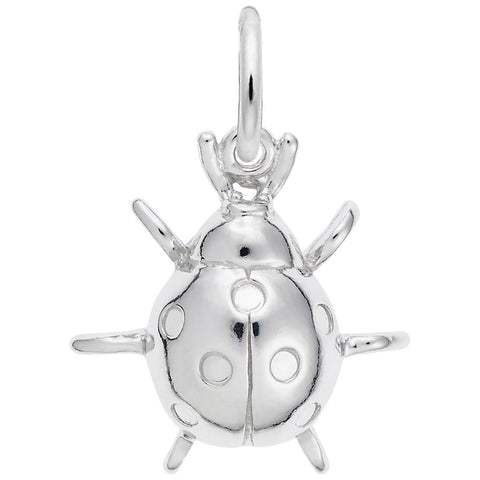 Lady Bug Charm In 14K White Gold