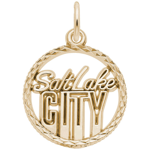 Salt Lake City Charm In Yellow Gold