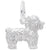 Bichon Frise Charm In 14K White Gold