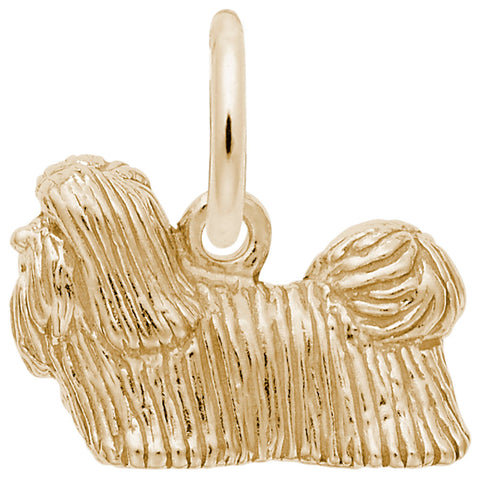 Shih Tzu Charm In Yellow Gold