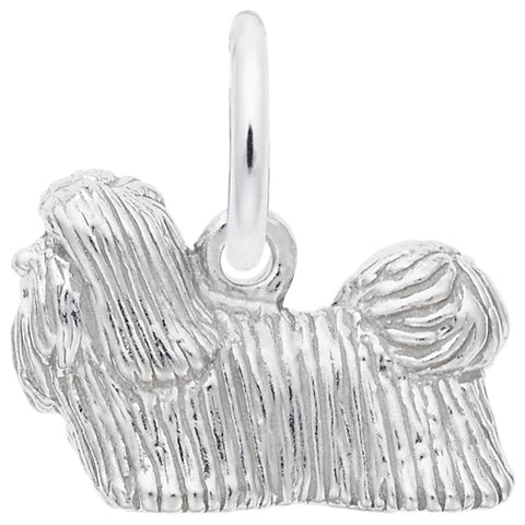 Shih Tzu Charm In Sterling Silver