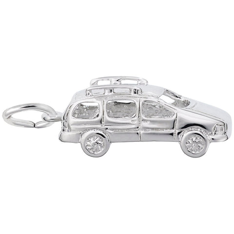 Mini Van Charm In Sterling Silver