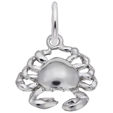 Crab Charm In 14K White Gold