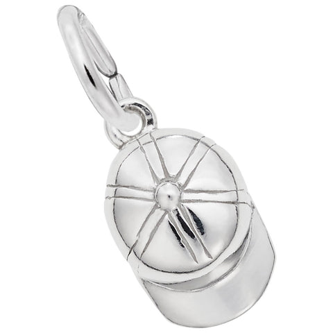 Baseball Cap Charm In 14K White Gold