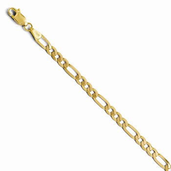 14K Yellow Gold Flat Figaro Chain
