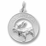 Alaska Moose charm in Sterling Silver hide-image