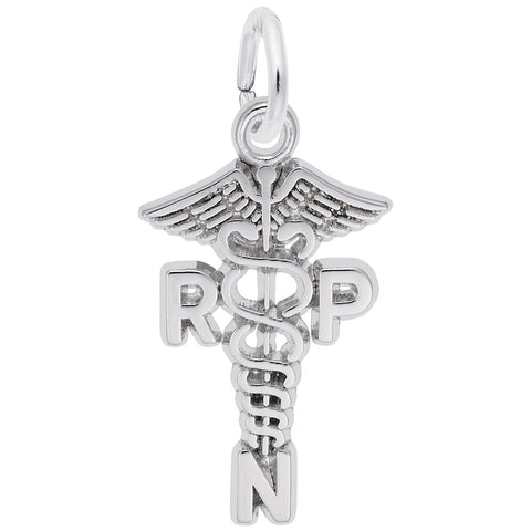 Rpn Charm In 14K White Gold