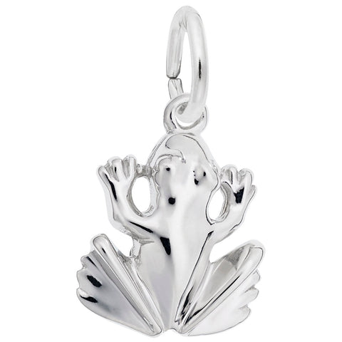 Frog Charm In 14K White Gold