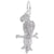 Parrot Charm In 14K White Gold