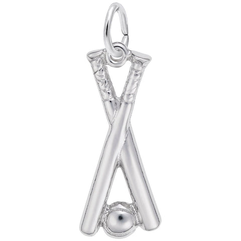 Ballandbat Charm In 14K White Gold