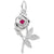 Rose Charm In 14K White Gold