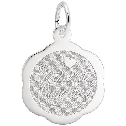 Granddaughter Charm In 14K White Gold