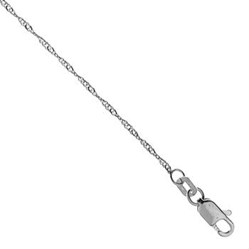 14K White Gold Basix Singapore Chain