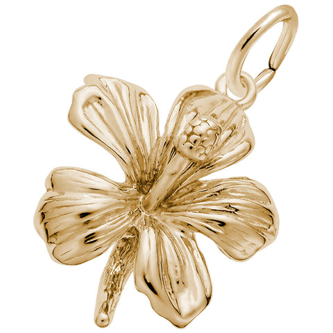 Hibiscus Charm In Yellow Gold