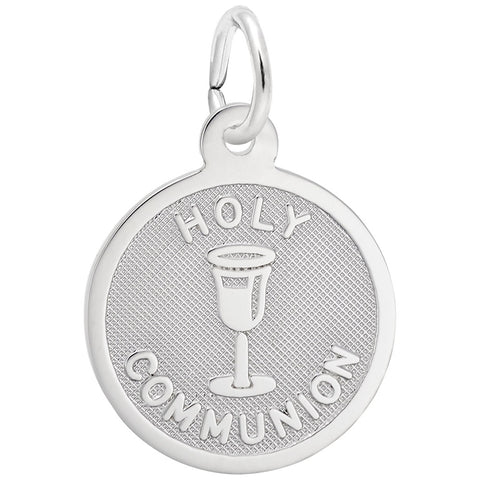 Holy Communion Charm In 14K White Gold