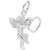 Angel With Heart Charm In 14K White Gold