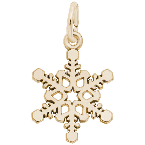 Snowflake Charm in Yellow Gold Plated