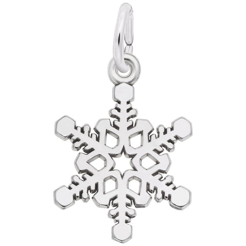 Snowflake Charm In 14K White Gold