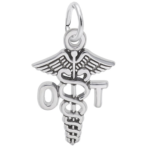 O T Charm In Sterling Silver