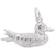 Duck Charm In 14K White Gold