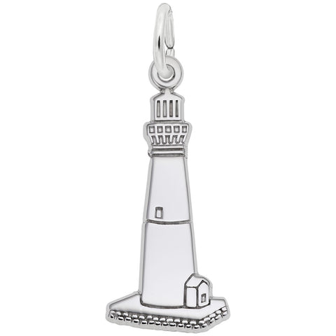 Barnegat,Nj Lt House Charm In Sterling Silver