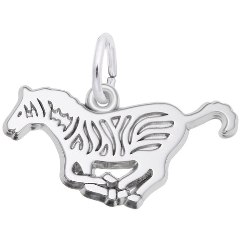 Zebra Charm In 14K White Gold