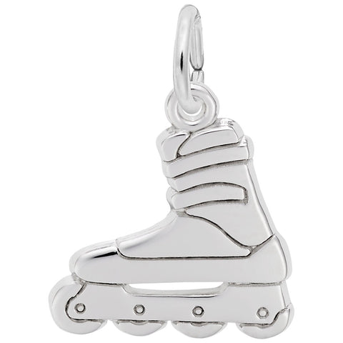 In Line Skate Charm In 14K White Gold