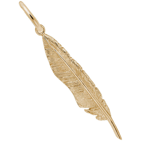 Feather Charm In Yellow Gold