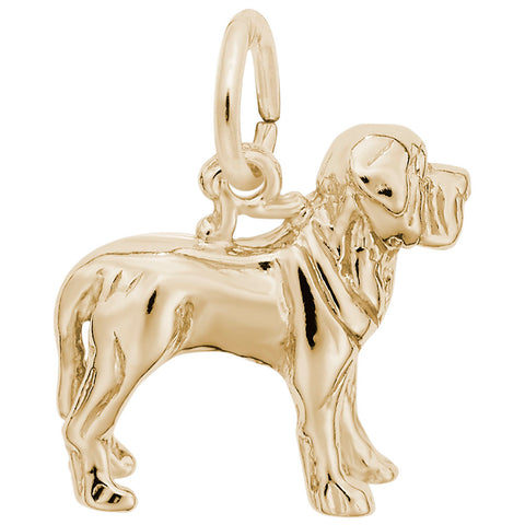 Mastiff Charm In Yellow Gold