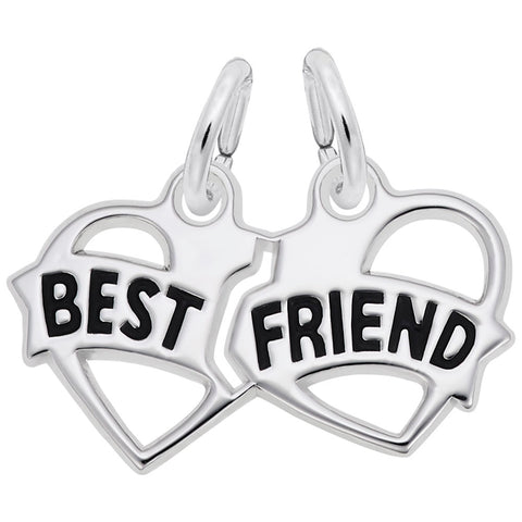 Best Friends Charm In 14K White Gold