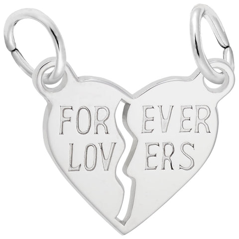 Forever Lovers Charm In 14K White Gold