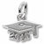 Grad Cap 2010 charm in 14K White Gold