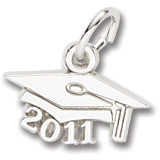 Grad Cap 2011 charm in Sterling Silver