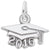 Grad Cap 2016 Charm In 14K White Gold