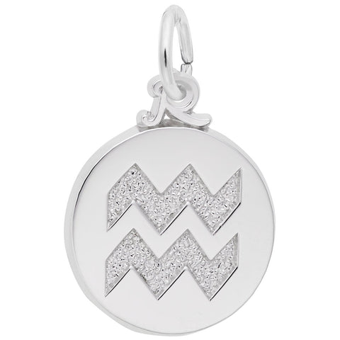 Aquarius Charm In 14K White Gold