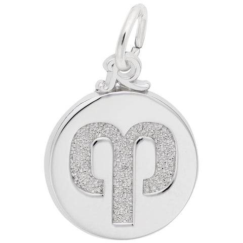 Aries Charm In Sterling Silver