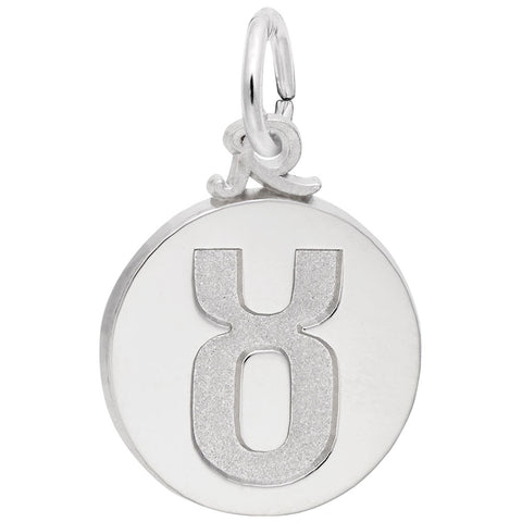 Taurus Charm In 14K White Gold