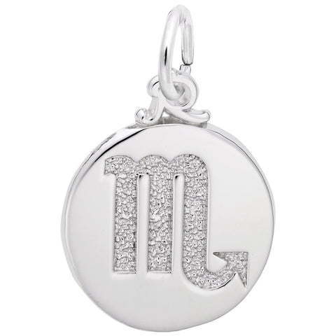 Scorpio Charm In 14K White Gold