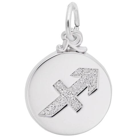 Sagittarius Charm In 14K White Gold