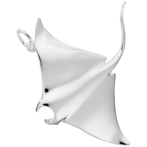 Manta Ray Charm In 14K White Gold